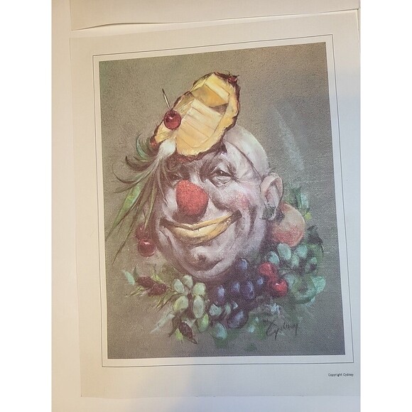Vintage Cydney Grossman Clown Canvas Prints Lot Of 4 Unframed Approx. 8.5"x6.5" - Picture 4 of 6